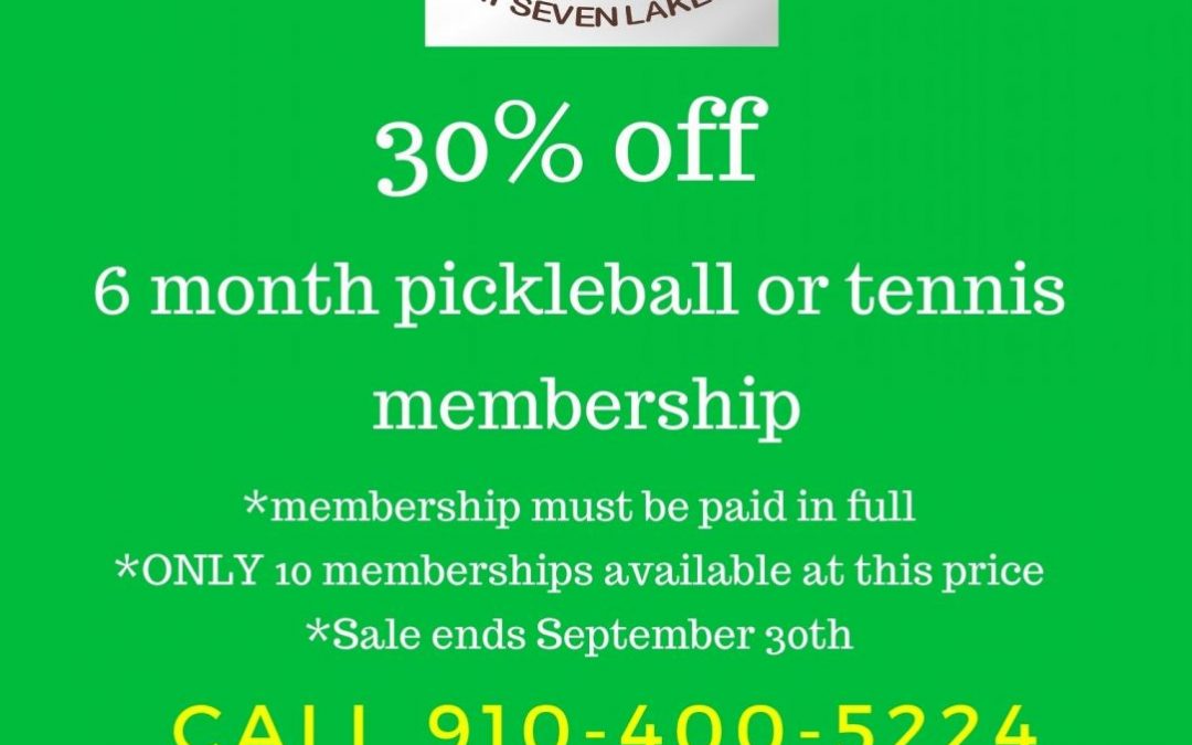 30 % OFF – Membership Special for September