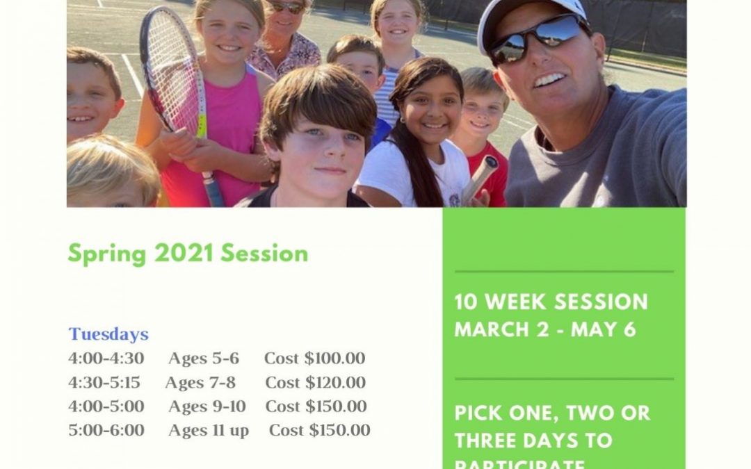 Jr Tennis Clinics – March 2 – May 6